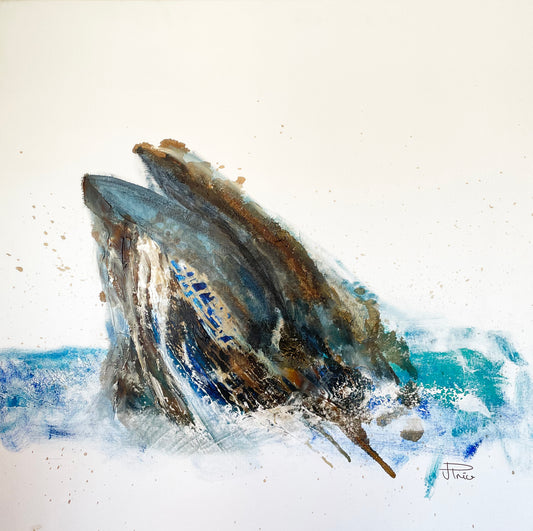 Photo showing the oil painting of a whale